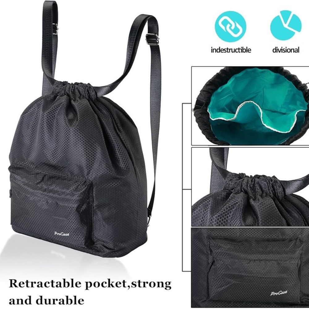 Black Drawstring Backpack - Picture 4 of 8